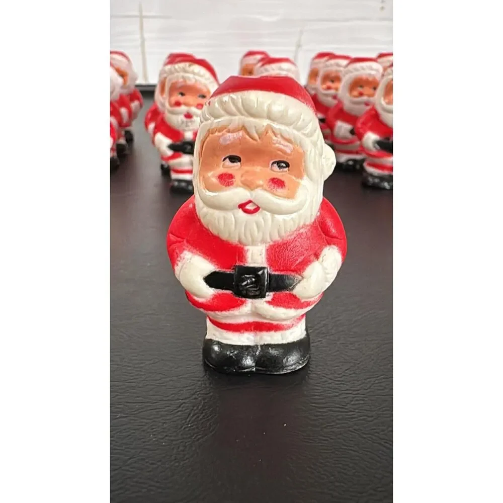 Lot of 36 Vintage Santa Blow Mold String Light Covers 2 inches